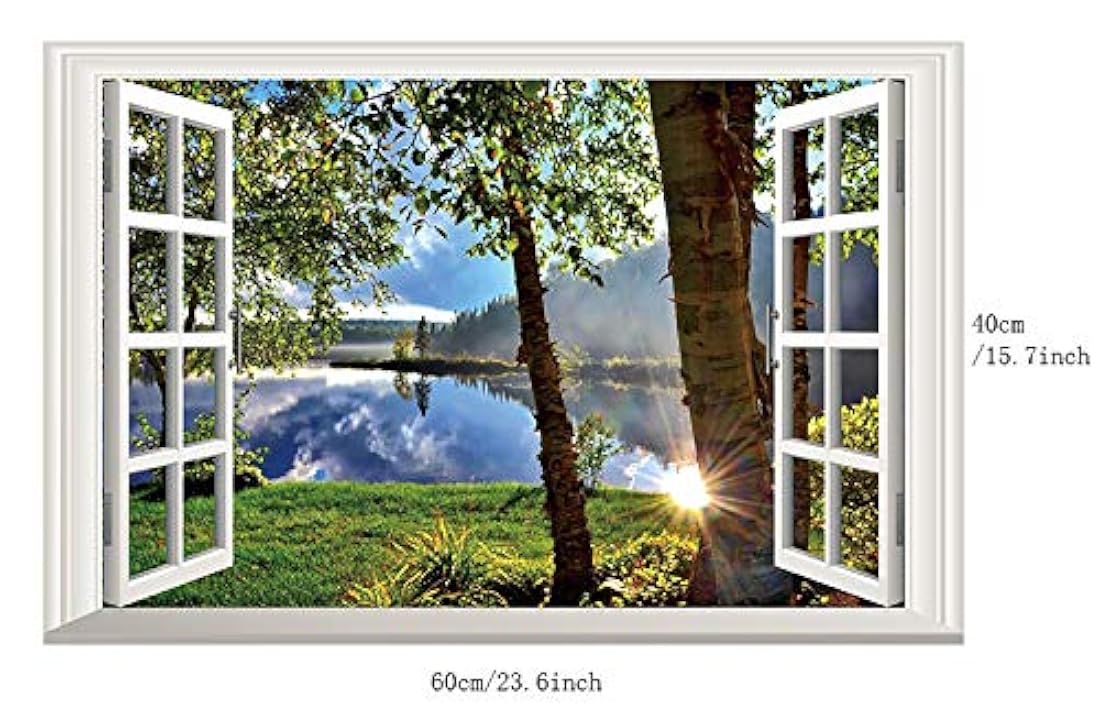 Adhesivo decorativo para pared, diseño de lago pacífico