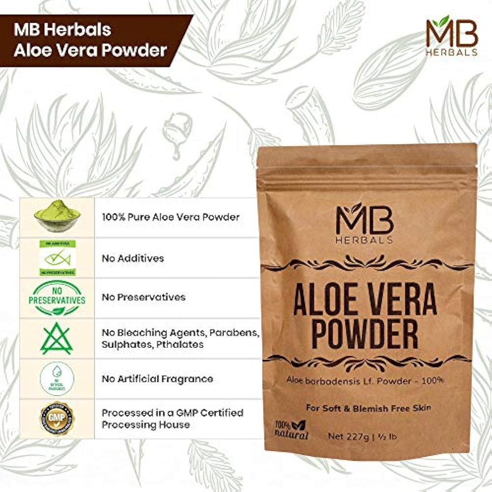 MB Herbals Aloe Vera Polvo y orgánico cultivado