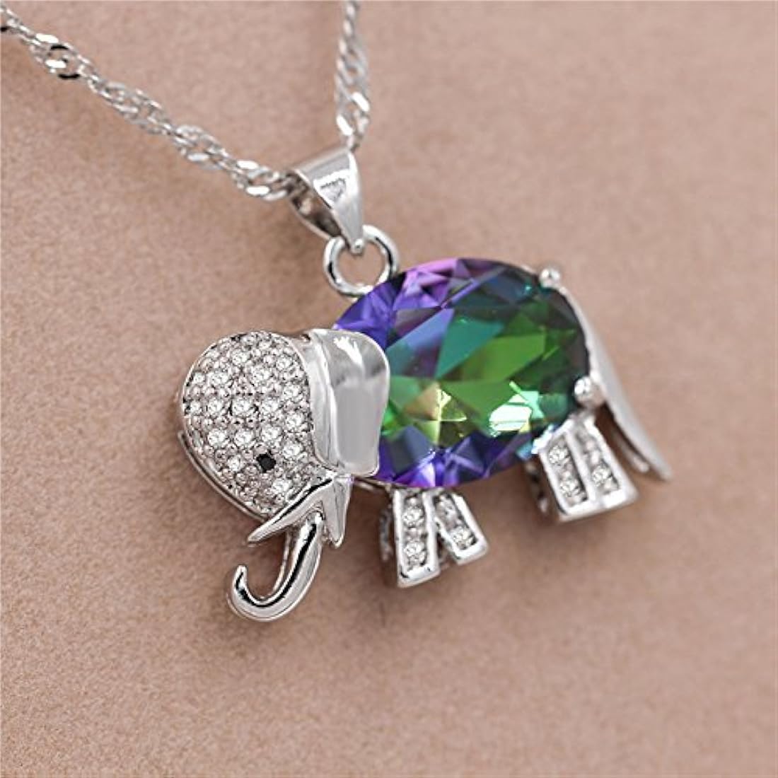 Uloveido N1154 Collar con colgante de elefante