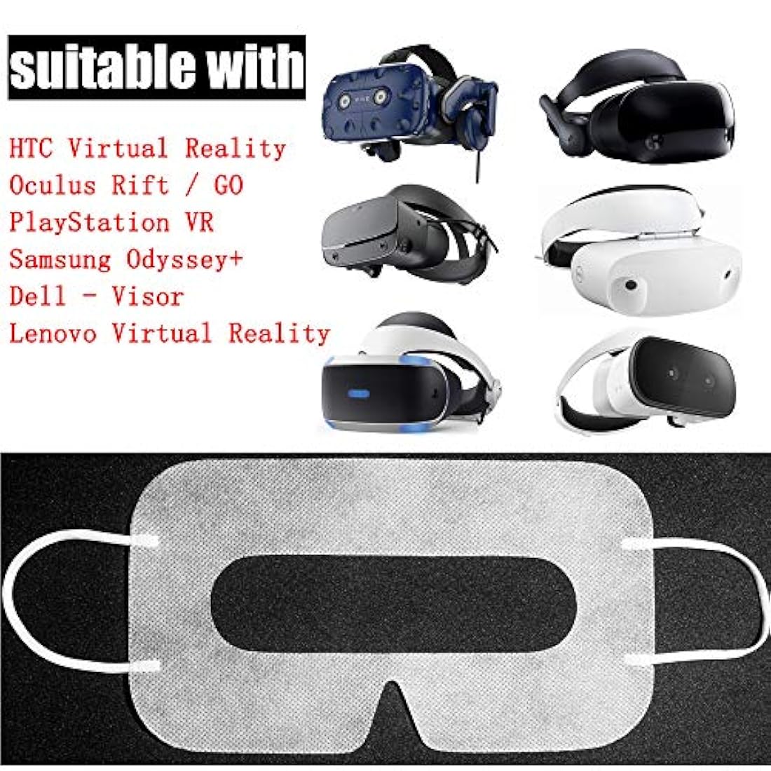 Máscara de tela no tejida 100pcs VR Compatible con gafas VR