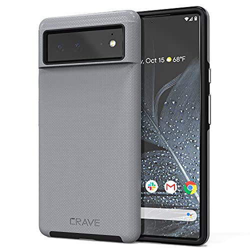 Crave Dual Guard para Google Pixel 6, funda de doble capa de protección contra golpes para Google Pixel 6 - Gris pizarra
