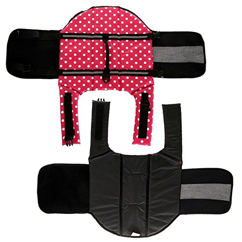 HAOCOO - Chaleco salvavidas para perro, chaleco salvavidas, traje de baño de seguridad con rayas reflectantes/cinturón ajustable para perro.