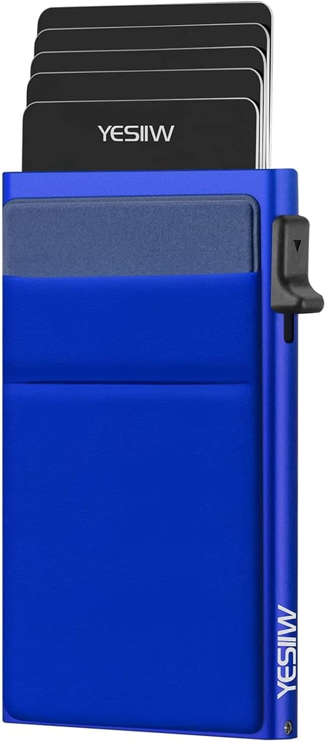 Porta tarjetas RFID YESIIW con bolsillo para dinero y monedas