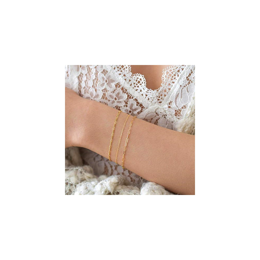 Pulseras de oro de 18 quilates con cadena de eslabones