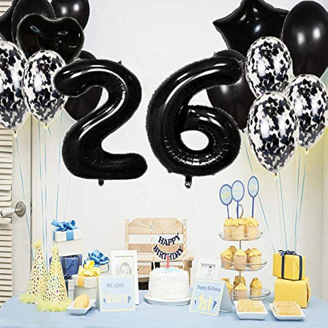 Suministros para fiestas, Globos negros con el número 26