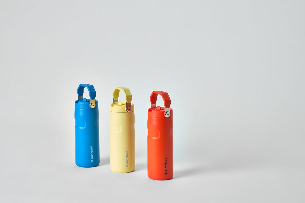 Botella de agua 16 OZ con popote, acero inoxidable, aislada