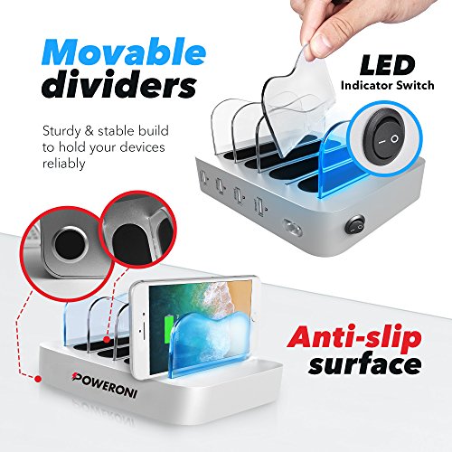 Estación de carga USB 4 puertos / para celulares y tabletas