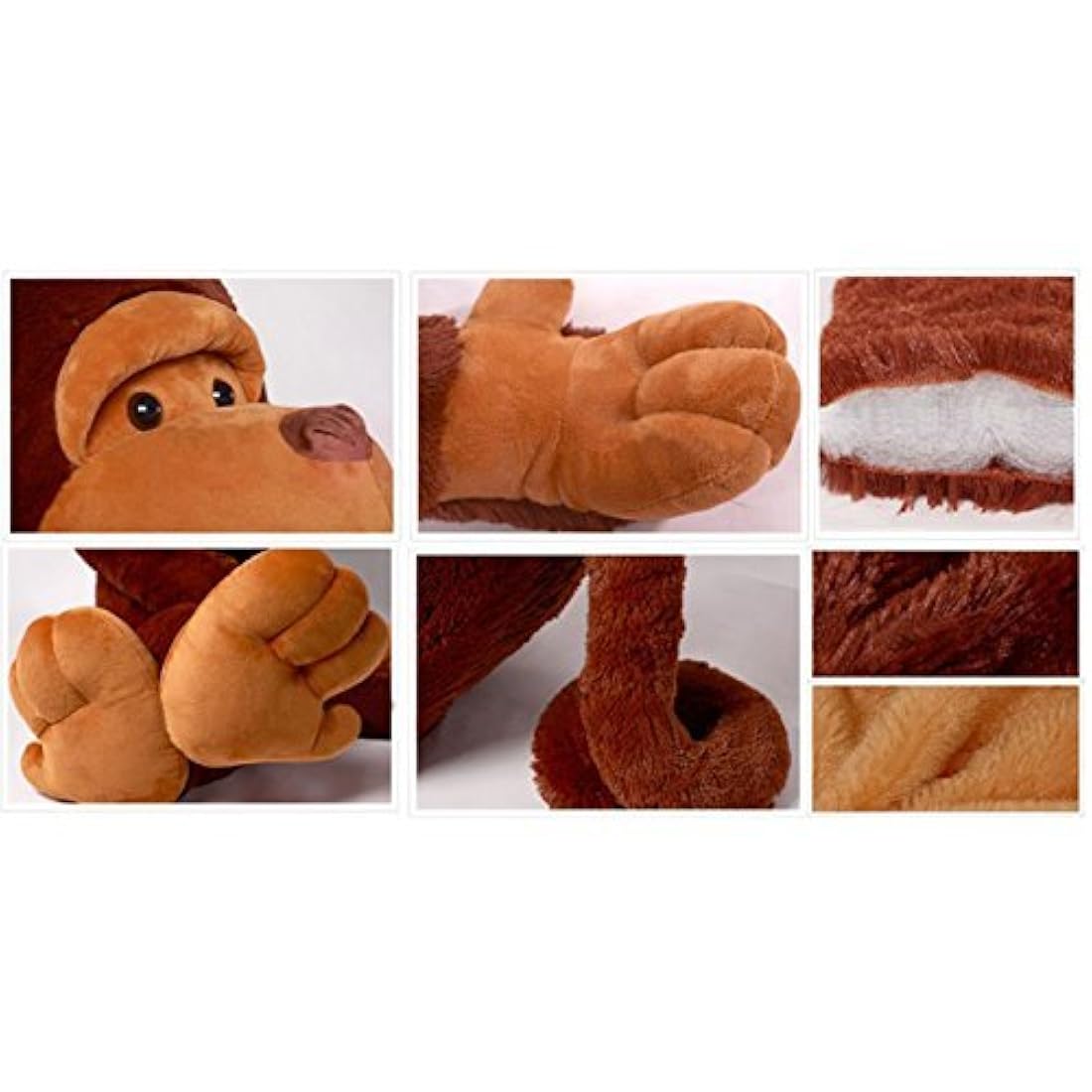 Peluche de mono gigante color marrón oscuro - 109cm de alto
