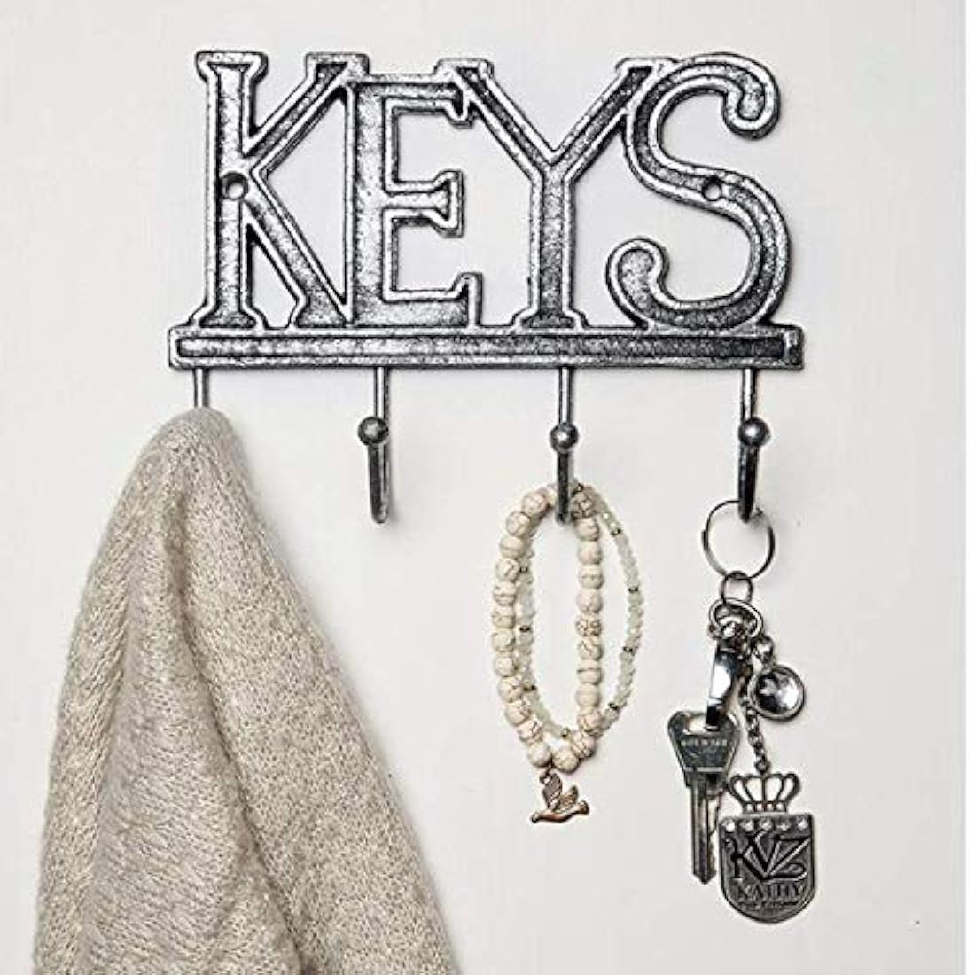 Soporte para llaves 4 ganchos diseño rústico occidental