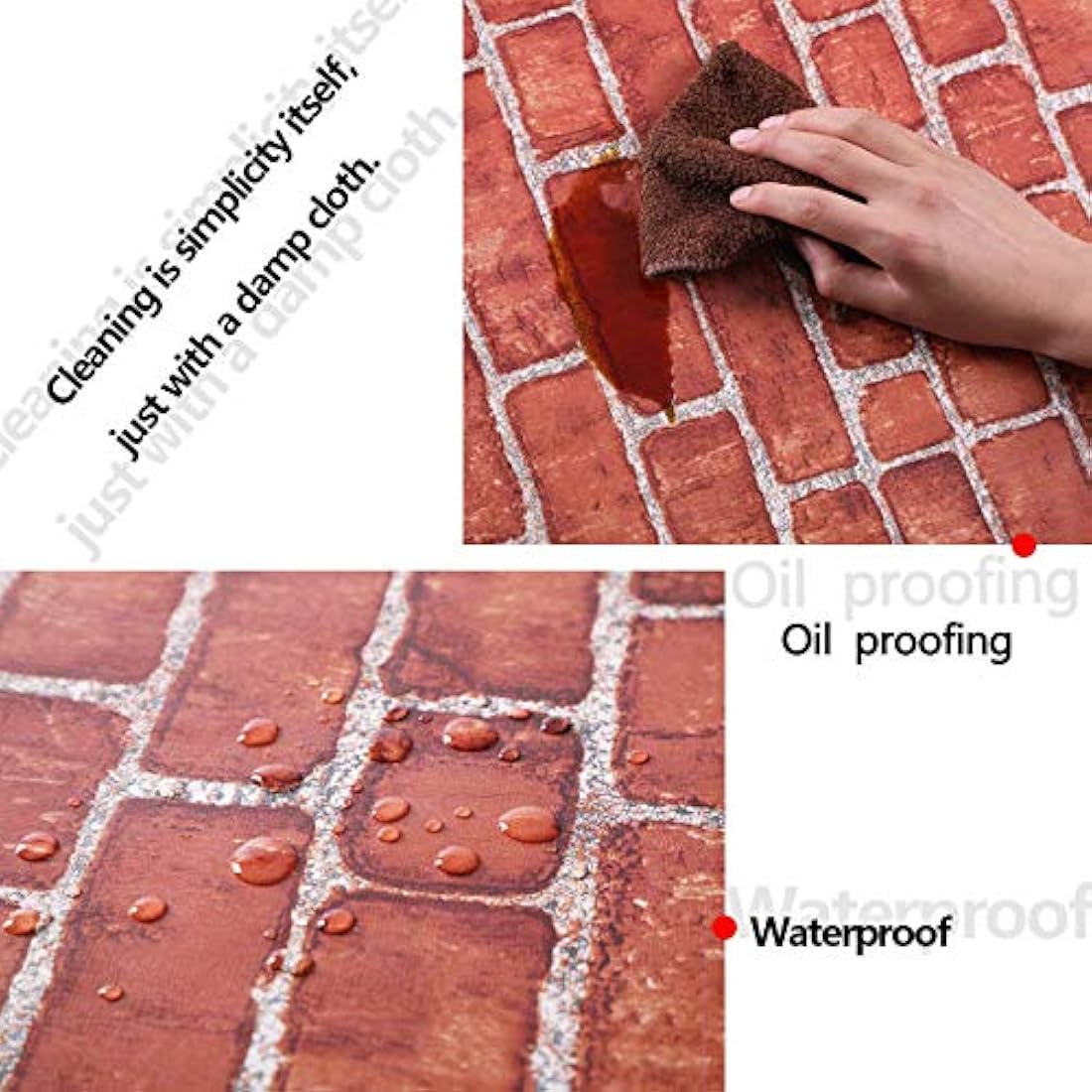 Coavas - Papel pintado de ladrillo decorativo autoadhesivo