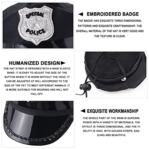 Yewong Juego de accesorios para disfraz de policía para mascotas, perro, gato, policía, insignia de aviador, gafas de sol para mascotas, kit de disfraces para Halloween Navidad Cosplay partido de rol (Set-A)