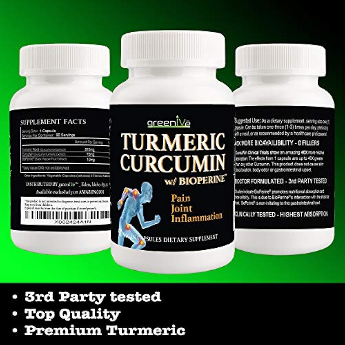 GreenIVe Curcumina de cúrcuma con BioPerine