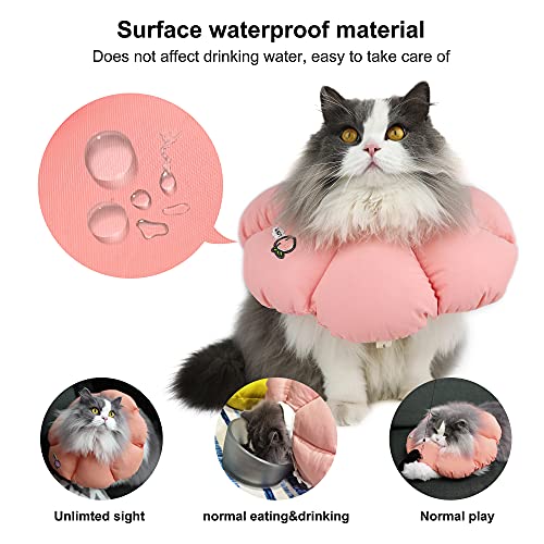 HiDREAM - Collar de cono de gato, bonito collar isabelino impermeable para gatos, antimordeduras, curación de heridas, seguridad para recuperación, estilo para todas las estaciones