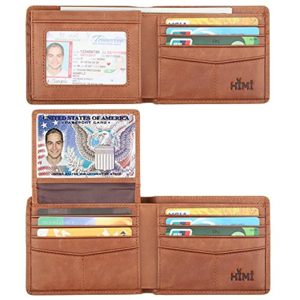 Billetera de cuero elegante para hombre con seguridad RFID