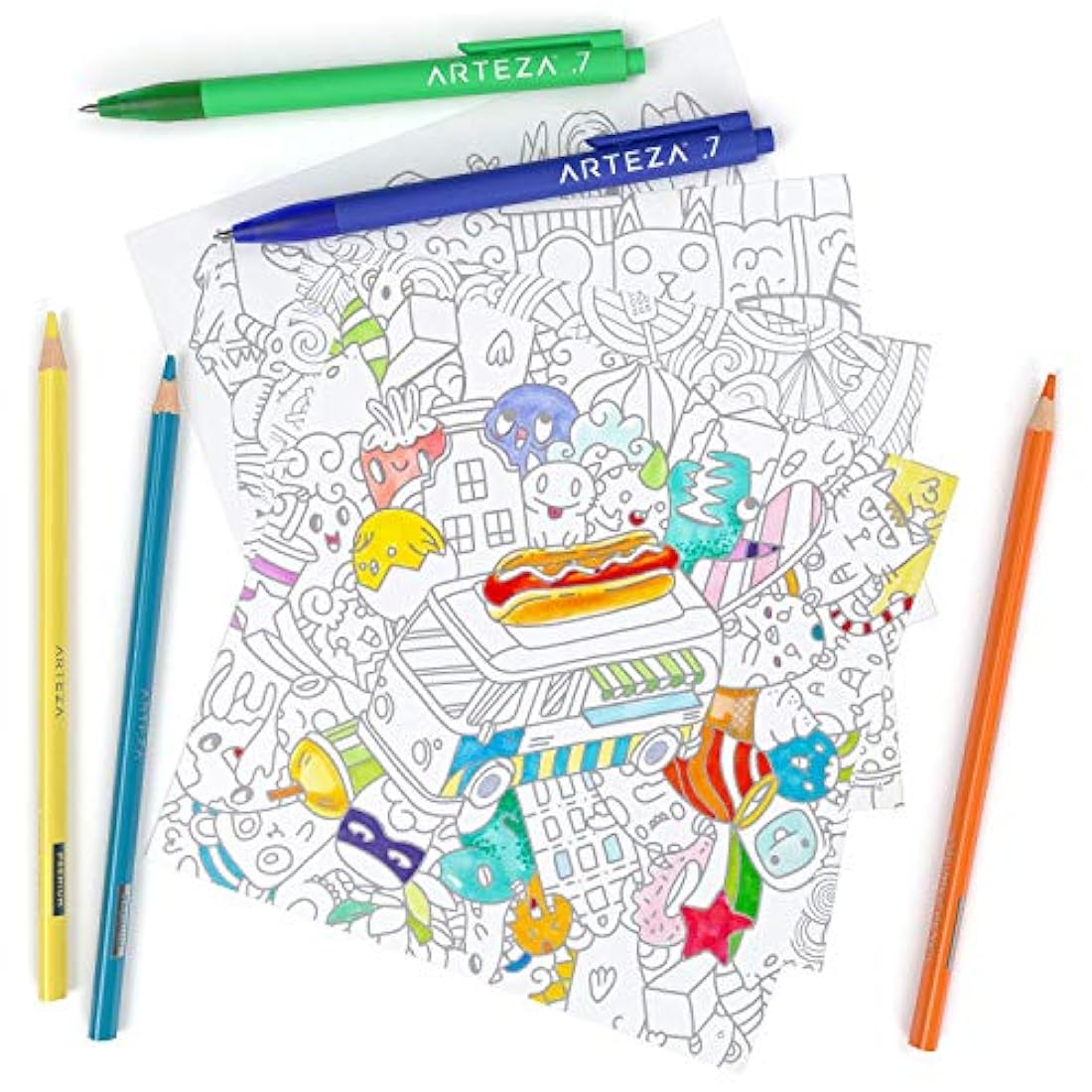 Arteza Libro para colorear para adultos, diseños