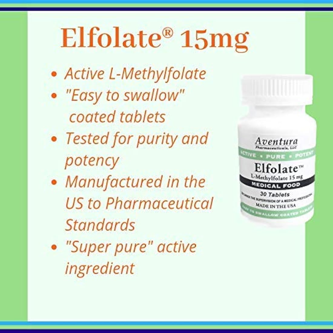 Elfolate - suplemento médico de alimentos fuerza profesional