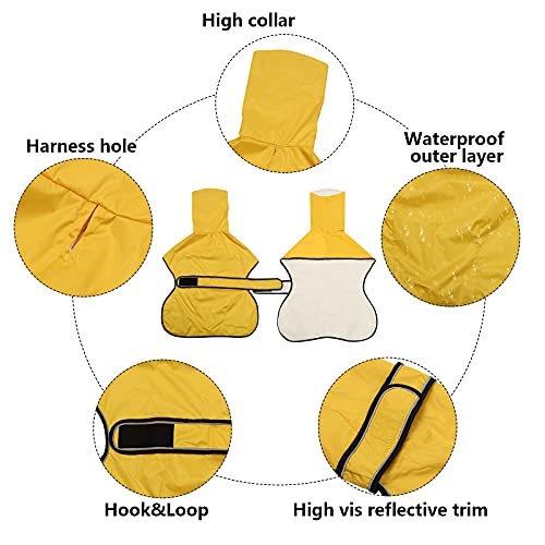 Chubasquero para perros con barra reflectante, resistente a la lluvia/al agua, chaleco ajustable – impermeable para perros galgos, Lurchers y Whippets 0608