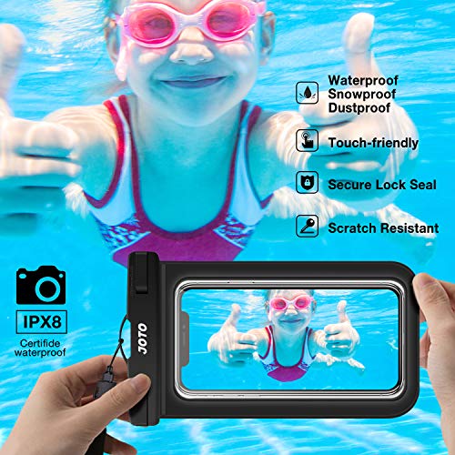 Funda Joto impermeable, universal, resistencia al agua IPX8, para iPhone 12 Pro Max, 11 Pro Max, Xs Max, XR, X, 8, 7, 6S, Galaxy S20 Ultra, S10 Note10 y 9, hasta 6.9, 2 unidades