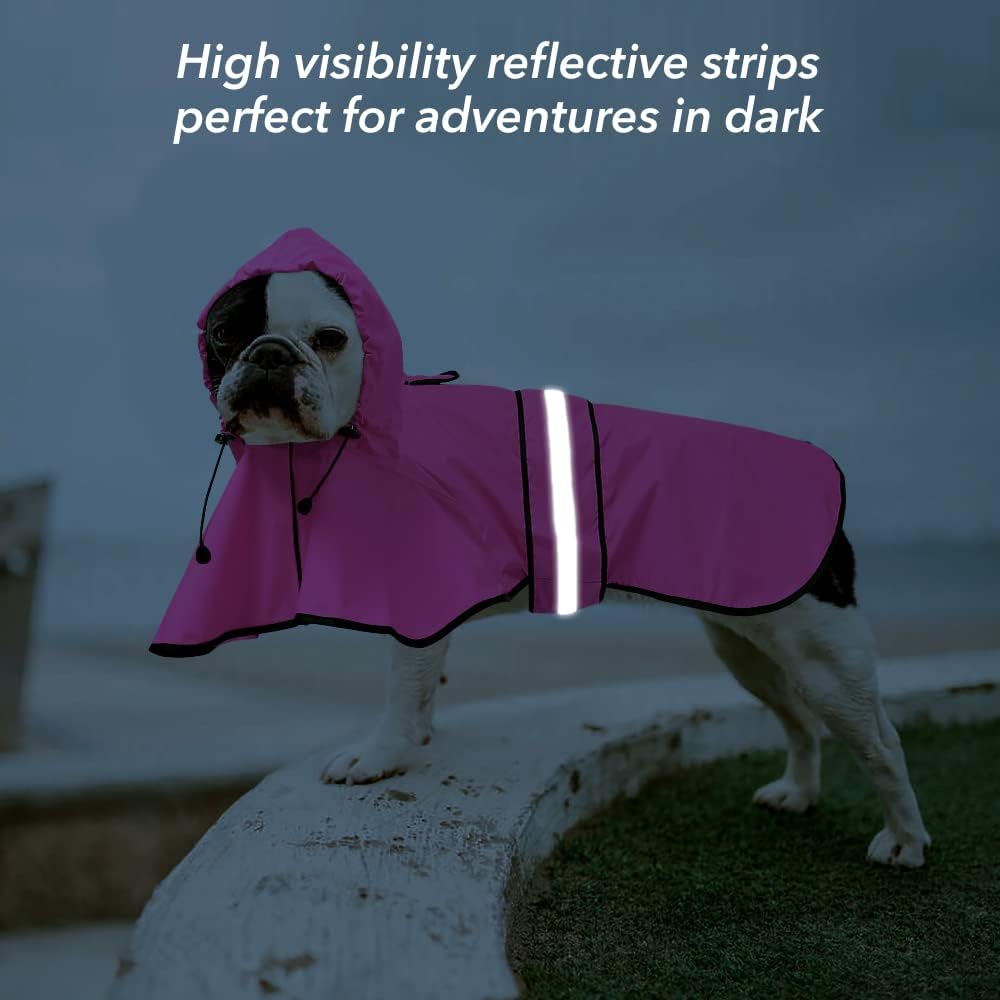 Capa de lluvia impermeable para perro - Reflectiva, Ajustable, Mediana