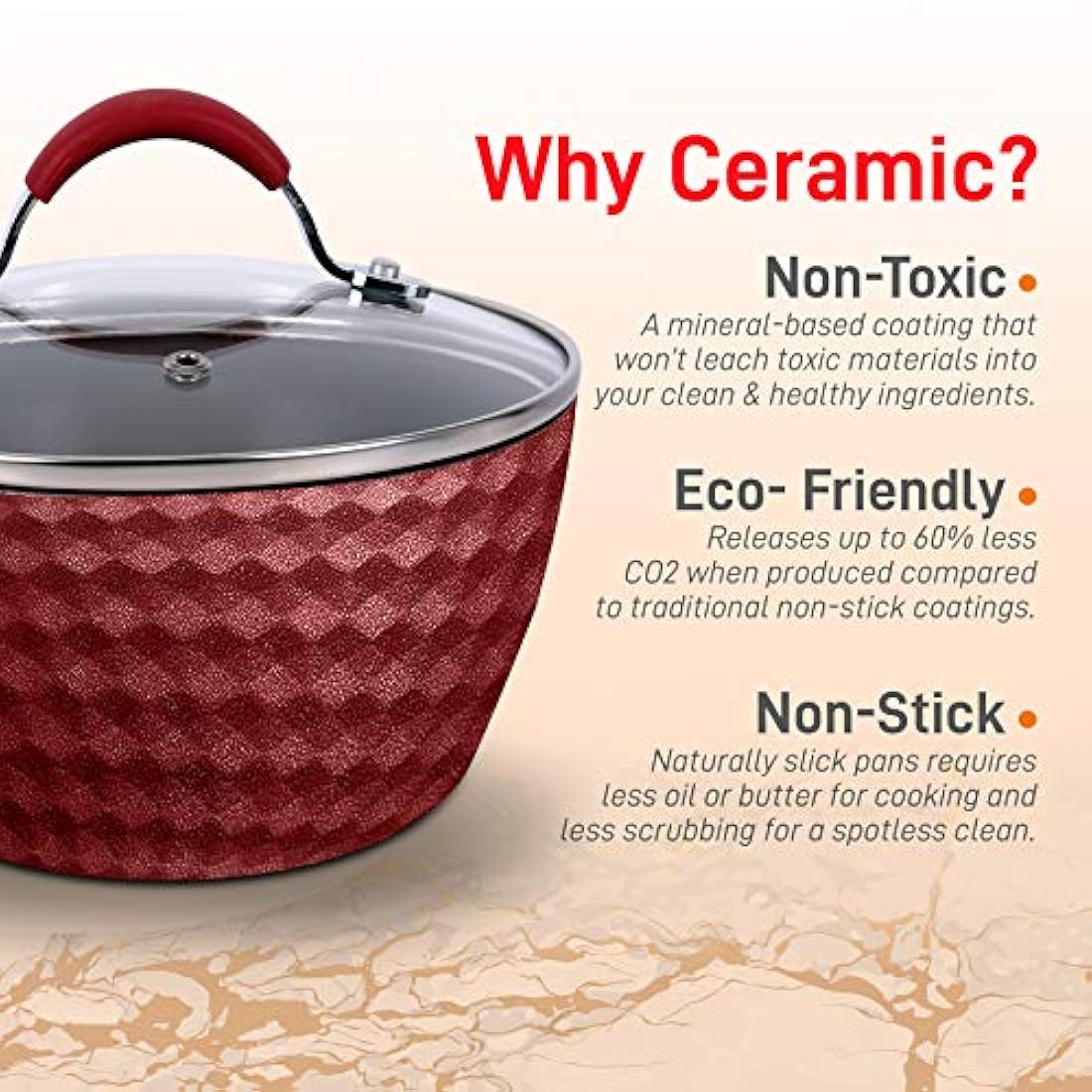 Olla con tapa antiadherentes NUTRICHEF PRTNCCW11RDDSP