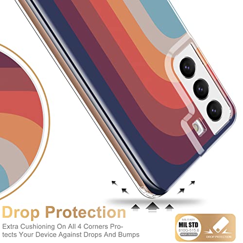 ESDOT Funda para Samsung Galaxy S22 Plus, grado militar, prueba de caída de 21 pies, resistente con diseños de moda para mujeres y niñas, funda protectora para Galaxy S22+ Plus 6.6 pulgadas, estampado bonito arcoíris