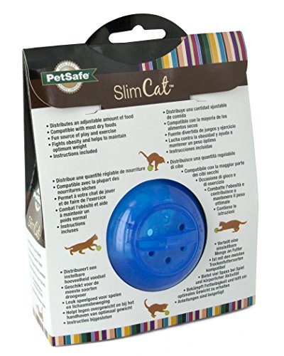 Dispensador de comida para gatos azul