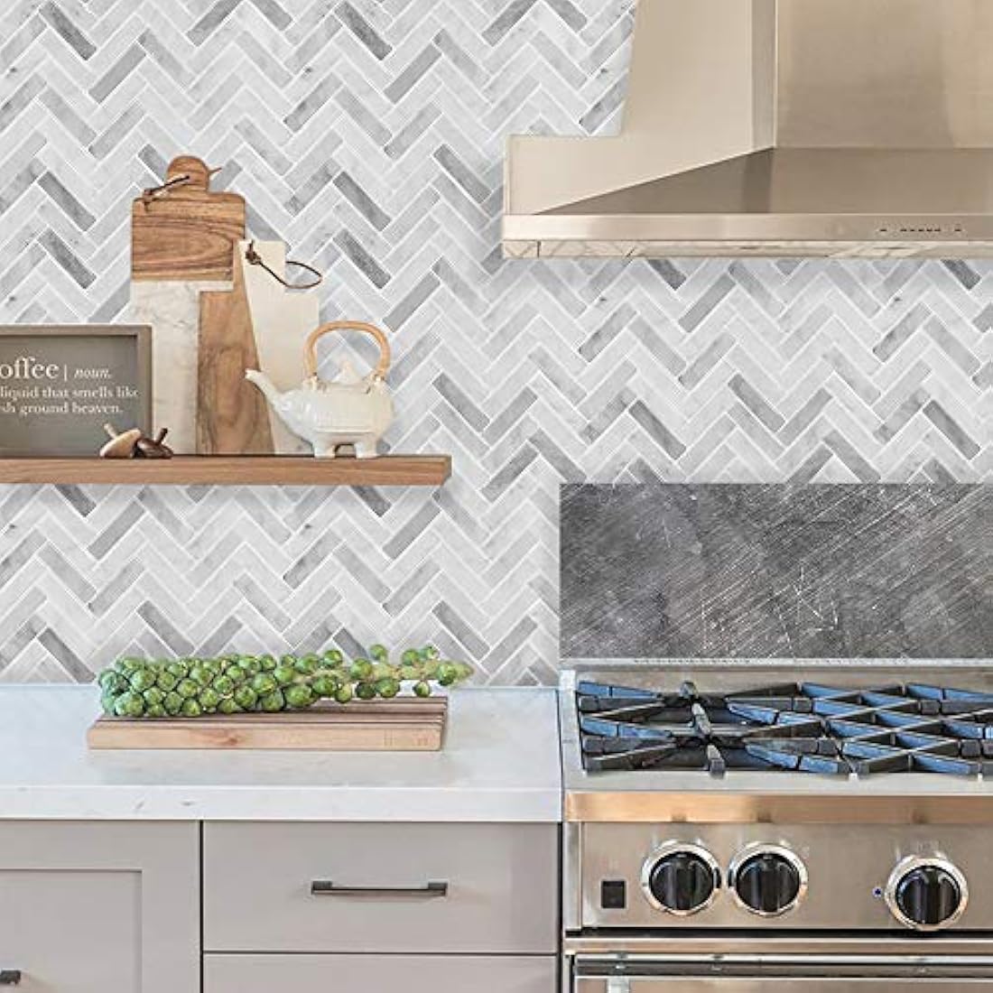 6 hojas de Azulejos para cocina, autoadhesivos, 3D, diseño