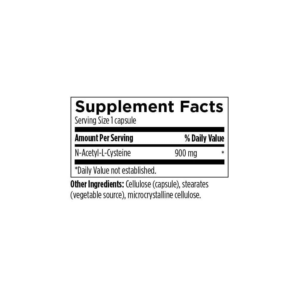 Suplemento N-acetil-L-cisteína 900 mg de NAC antioxidante