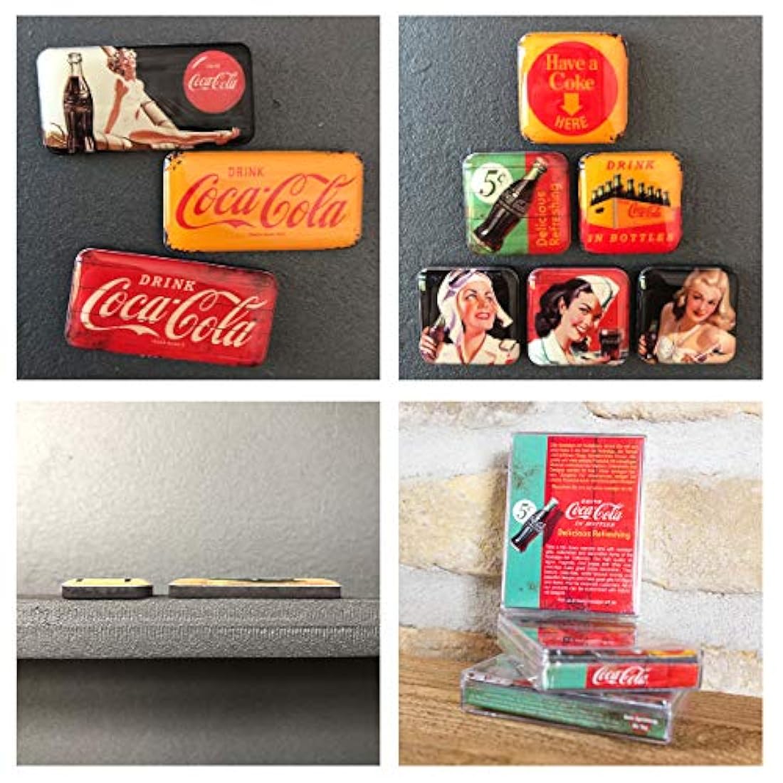 Juego de 9 mini imanes para nevera Nostalgic-Art Coca-Cola