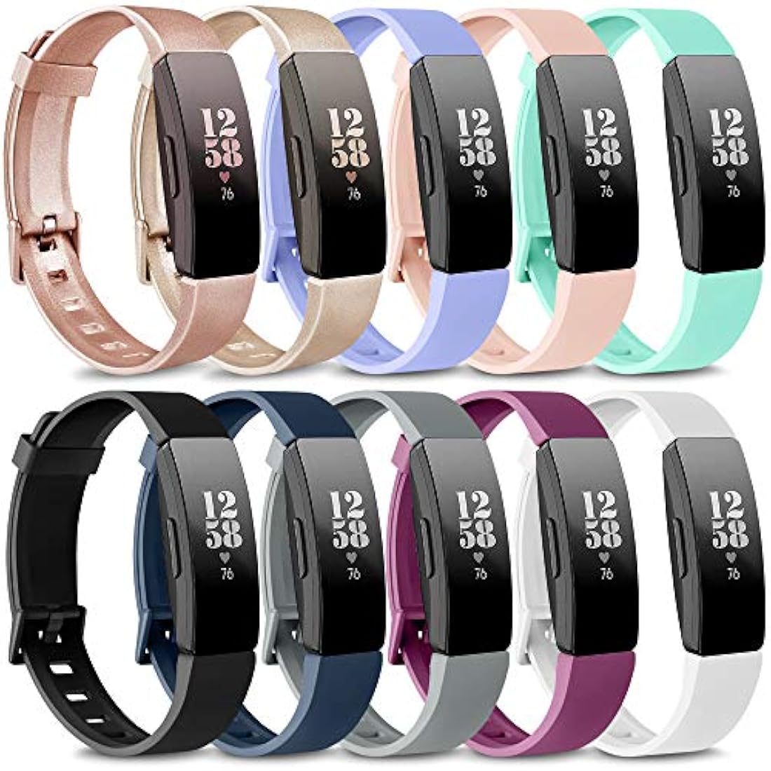 AK - Pulsera de TPU suave compatible con Fitbit Inspire