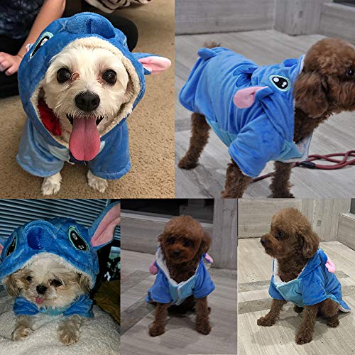 Disfraz para mascotas Gimilife, sudadera con capucha para perro, pijama de Navidad para mascotas, abrigo para mascotas, para perros y gatos pequeños, medianos y grandes, con diseño de Stitch de Disney, para Halloween e invierno
