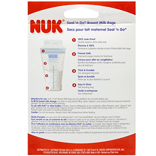 Bolsas de leche materna NUK Seal N Go, 50 unidades
