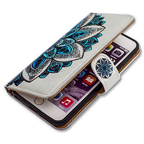 Funda de cuero con diseño de mandala verde