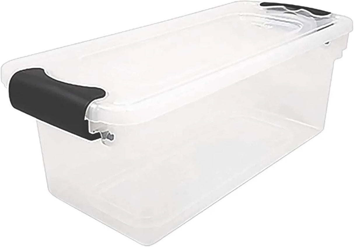 Bandejas de almacenamiento plásticas con tapa, 7.5 Quart, 5 Pack