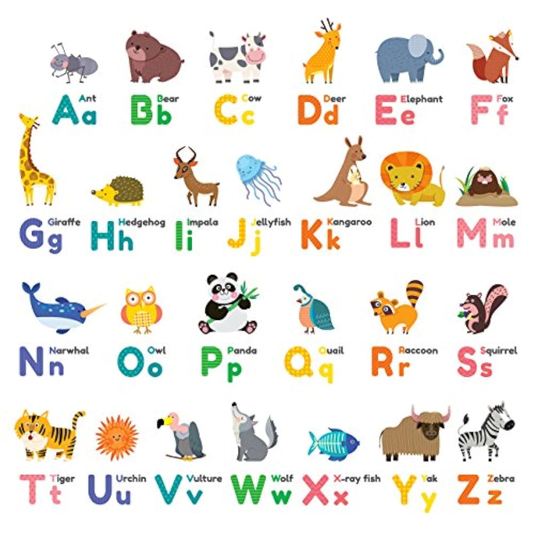 DECOWALL - Alfabeto colorido de animales