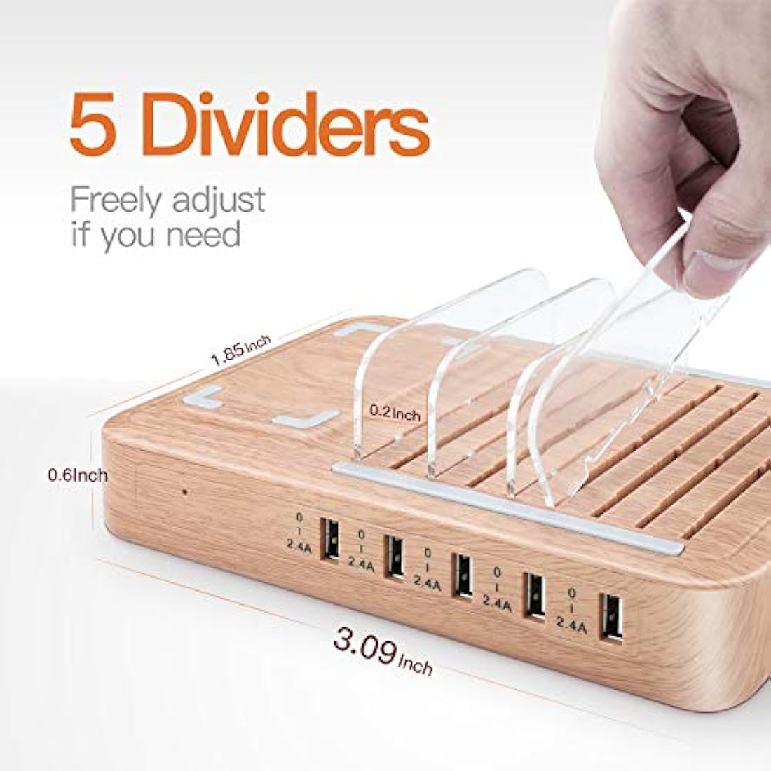 Estación,carga rápida para múltiples dispositivo 5 puertos