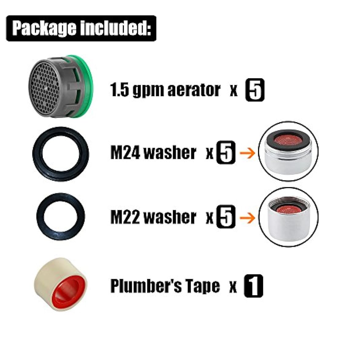 Grifería de Cocina, Aireador de grifo, inserto de retractor