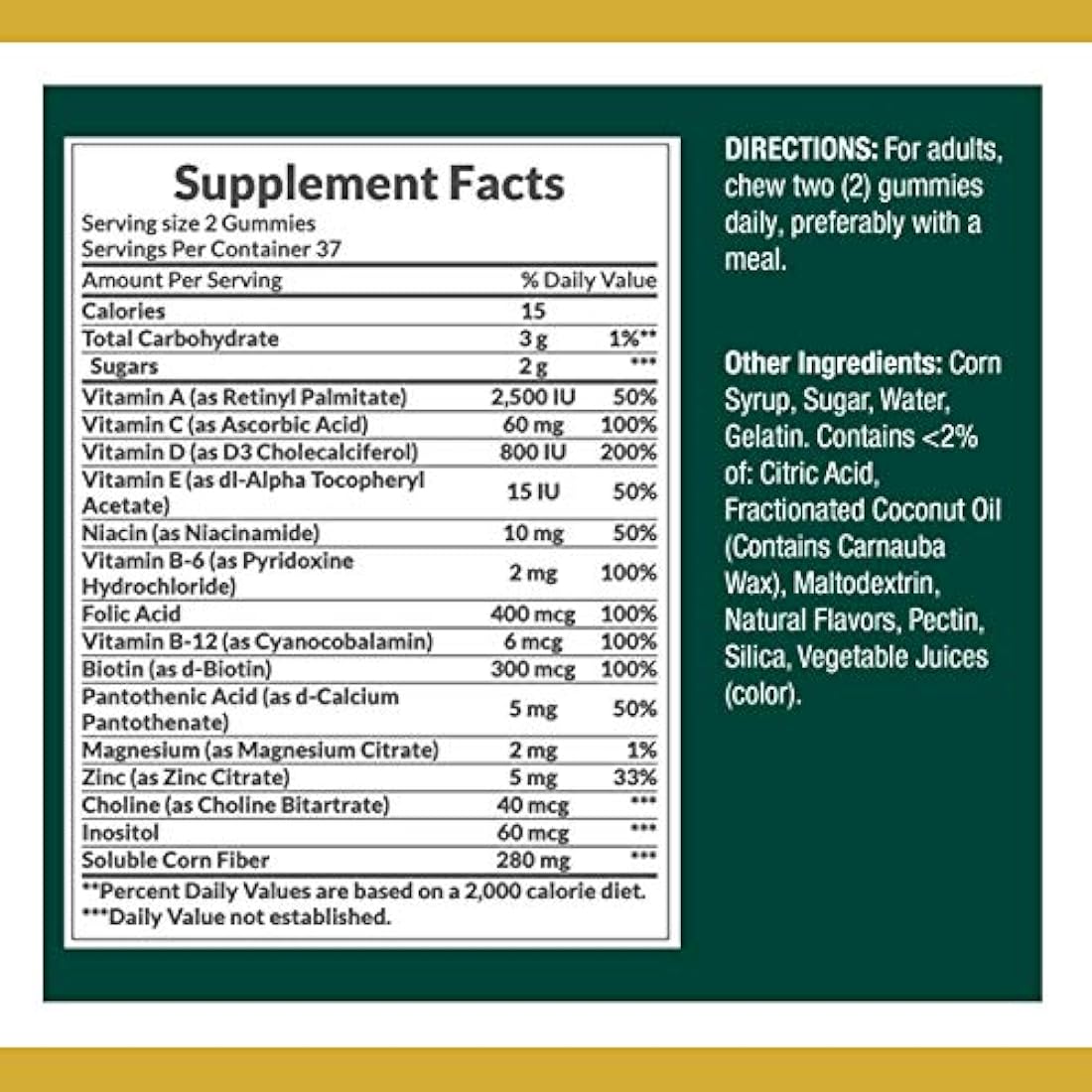 Multivitamínico para adultos de Nature's Bounty, suplemento de vitaminas, necesidades nutricionales diarias, sabor a frutas, 75 gomitas