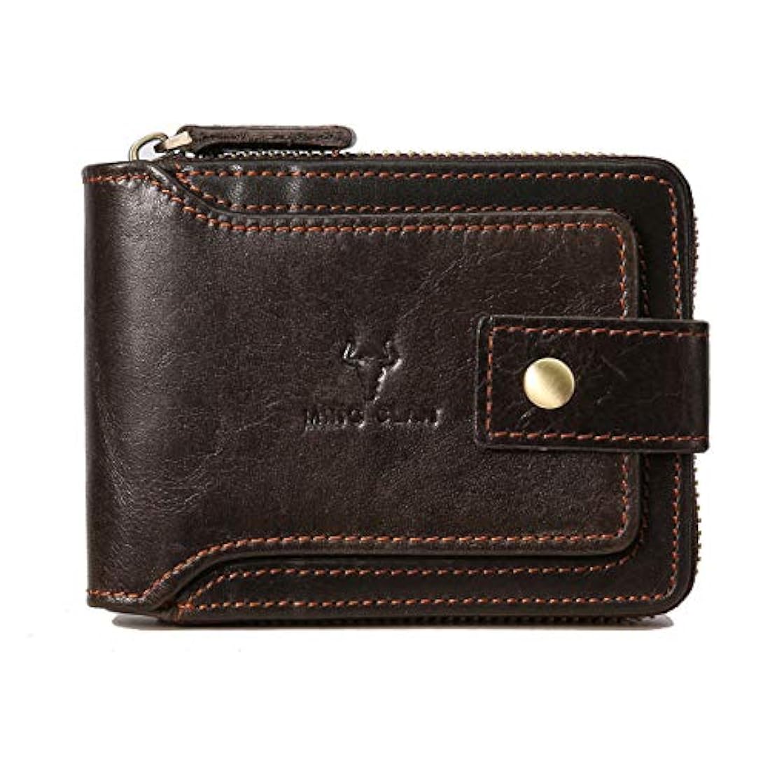 Cartera con cremallera para hombre bloqueo RFID MING CLAN