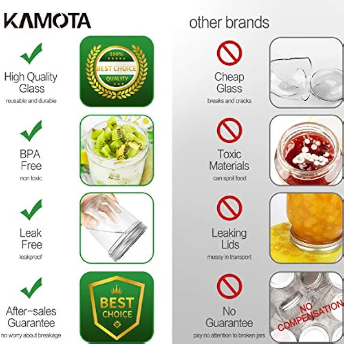 Tarros de masón de boca ancha de 10 oz