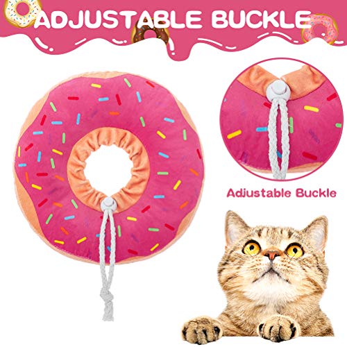 BINGPET Lindo collar de recuperación de donas para gatos y cachorros, suave y ajustable, protector de cuello en E para mascotas después de la cirugía, apto para gatitos, perros pequeños