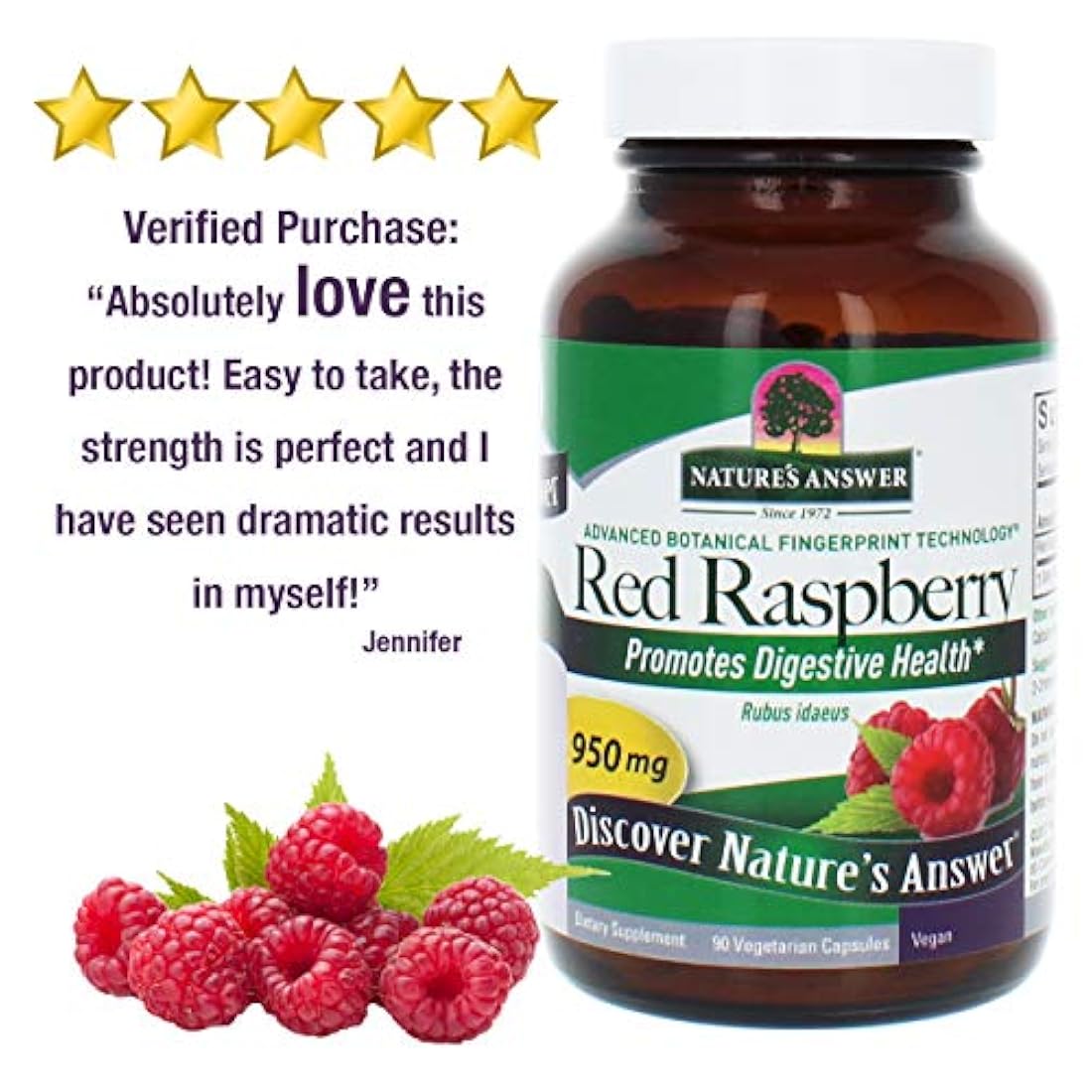 Cápsulas vegetarianas de hoja de frambuesa, 90 unidades