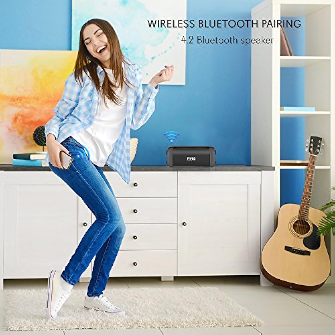 Parlante Portátil negro con Bluetooth PYLE-HOME PBMSQG5