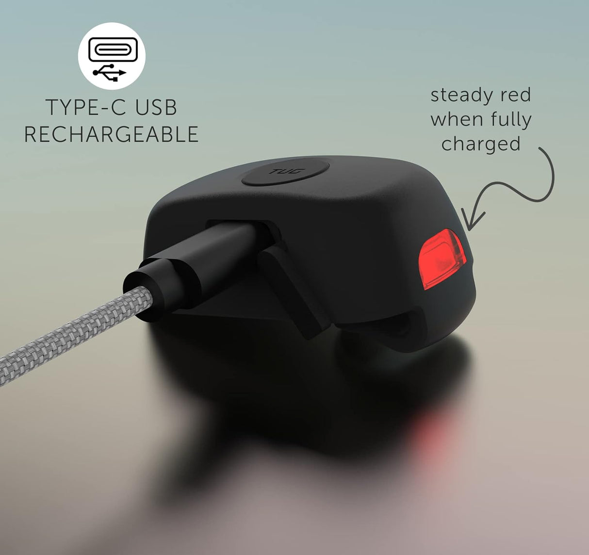 Correa retráctil ovalada de 360° para perro T008-MBLK-F TUG