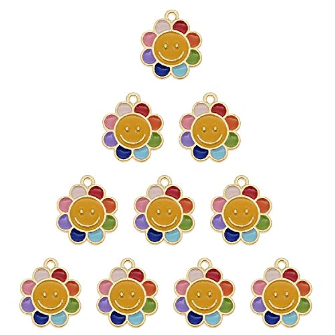 30pcs esmalte flor margarita sonrisa cara encanto