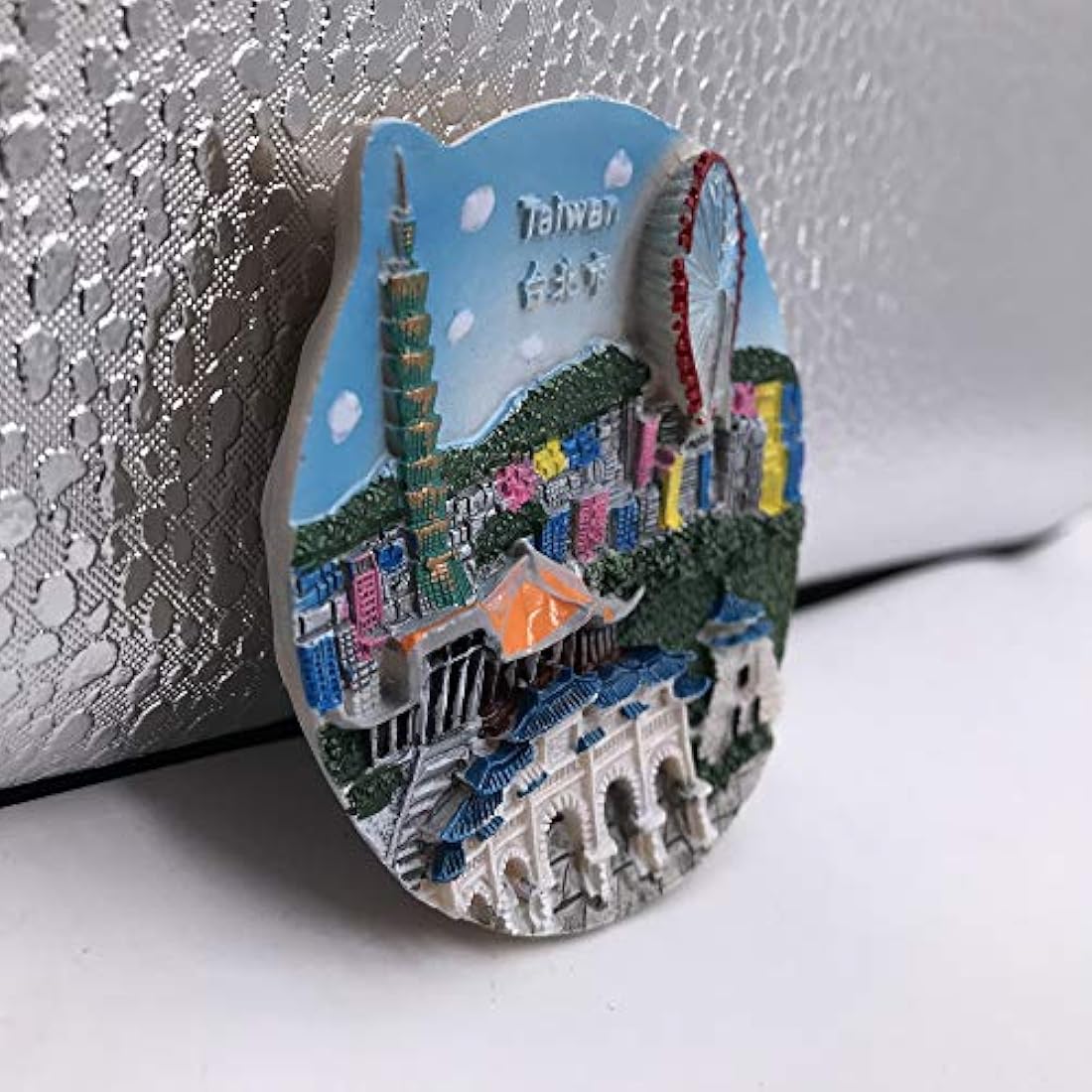 Imán 3D para nevera de viaje hecho a mano