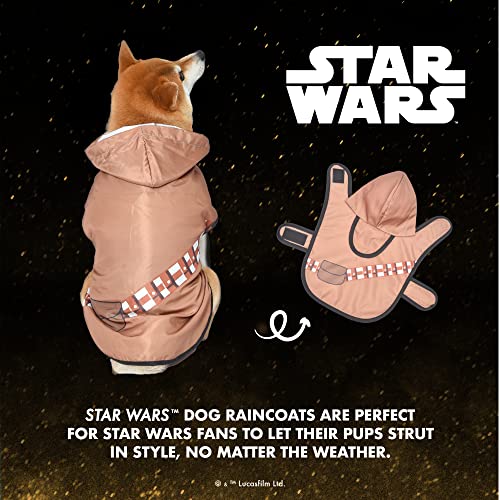 Star Wars Para mascotas: Chubasquero Chewbacca - XS | Chubasquero Chewbacca para perros Star Wars para mascotas | Impermeable para perros con ranura para correa en diseño Chewbacca tamaño extra pequeño