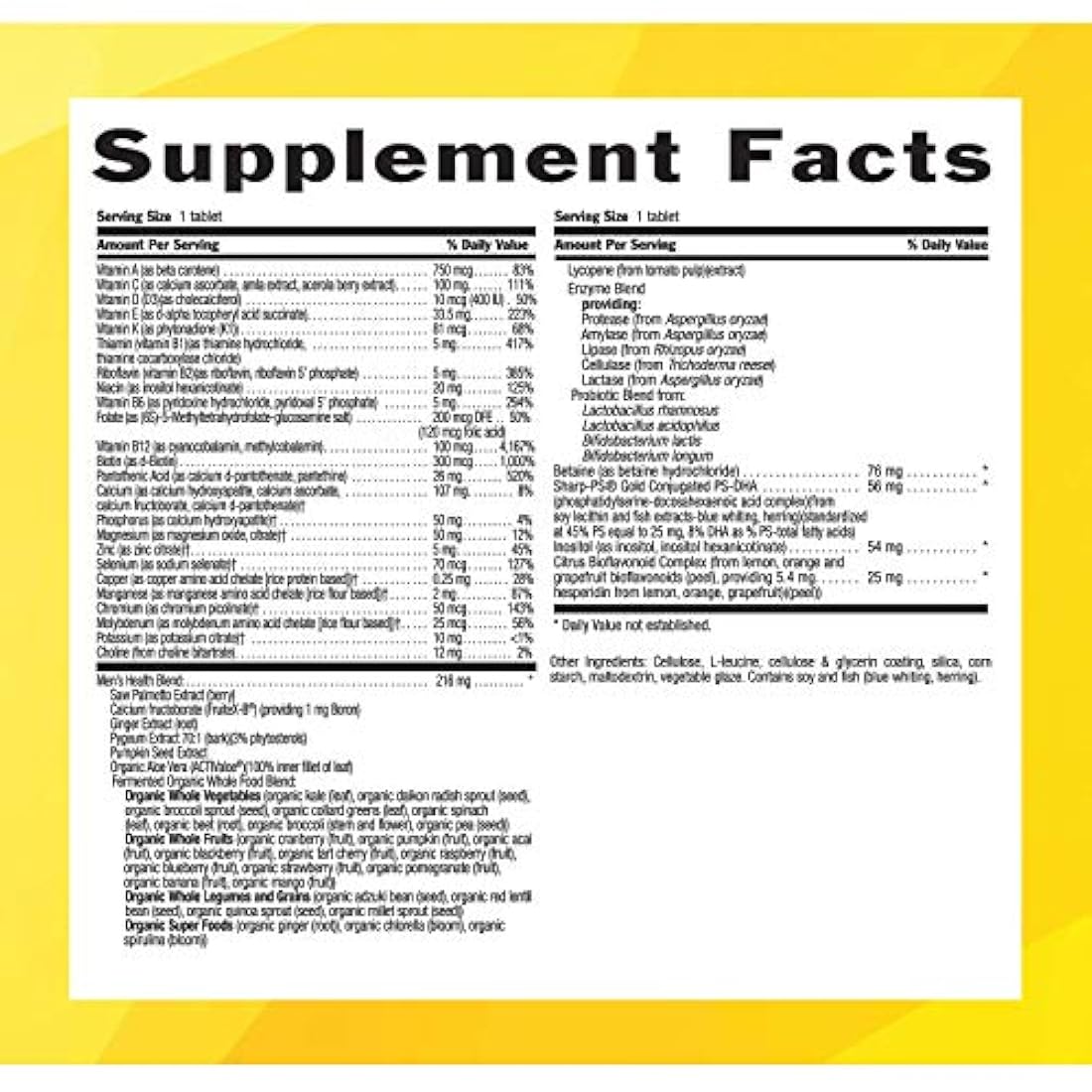 Suplemento dietetico para hombre 50 Plus 60 unidades