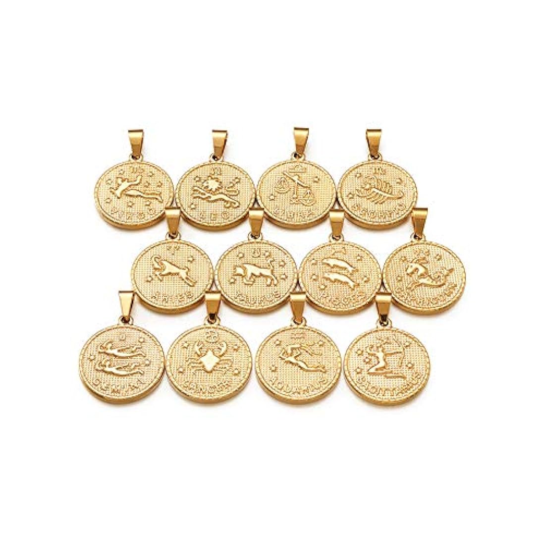 Dijes y Medallas 12 unids / set de acero inoxidable