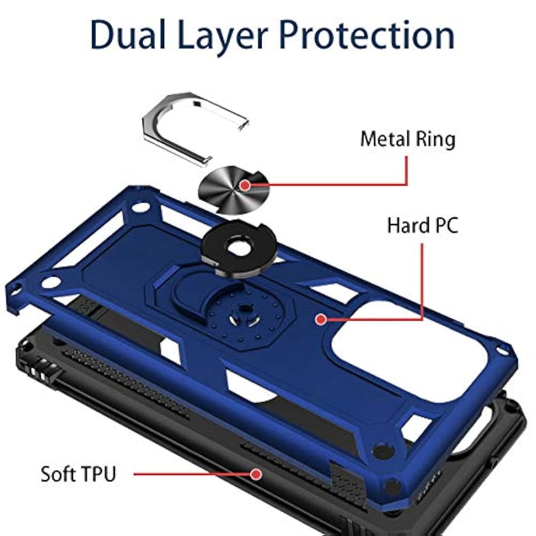 Carcasa para Samsung Galaxy de 6.9 pulgadas, Azul marino